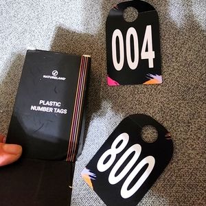 Plastic number tags for selling